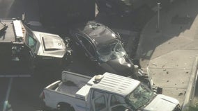 Chase involving suspected bank robber ends in crash, deadly shootout in San Bernardino