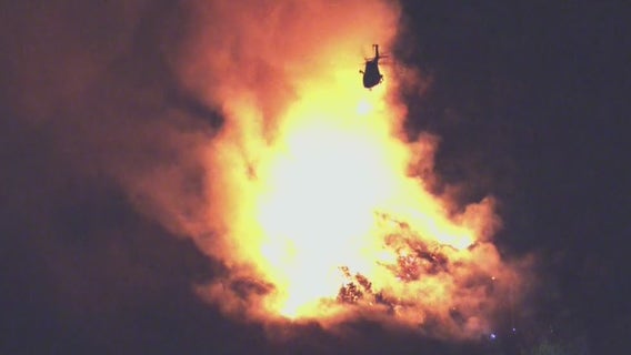 Crews contain brush fire near Hollywood Hills