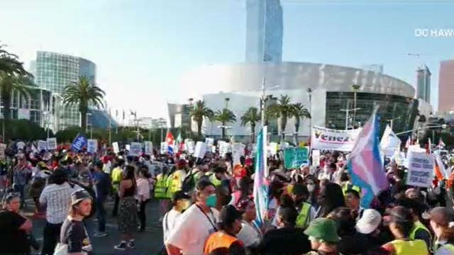 Hundreds of protesters gathered in downtown LA on last day of Summit of the Americas