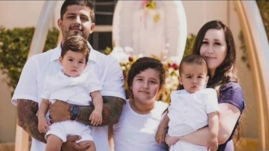 Officer Joseph Santana with his wife and three children.
