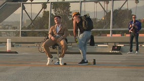 Another man gets a haircut on the Sixth Street Bridge as LAPD plans to step up enforcement