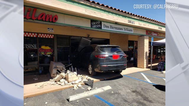 SUV crashes into Temecula storefront, none injured