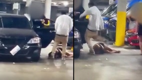 Woman violently beaten by multiple men in Hollywood parking garage