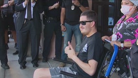 Arcadia police officer given hero's welcome after being released from hospital following shooting
