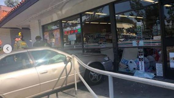 Suspected drunk driver crashes car into 7-Eleven in Mission Viejo
