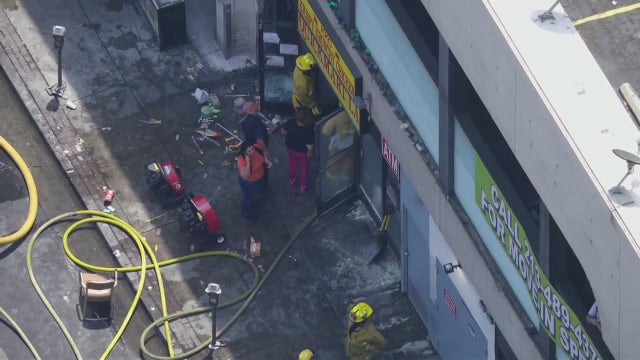 Arson investigation underway at market in downtown Los Angeles