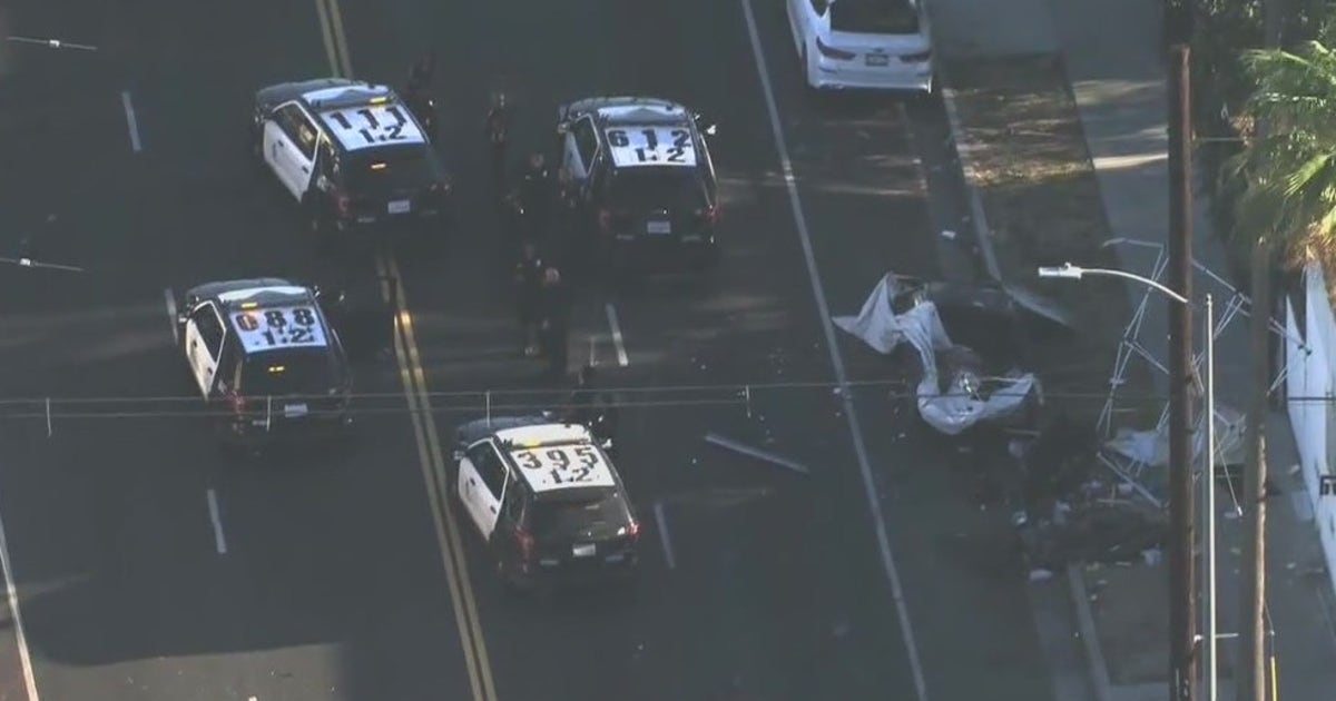 South LA police pursuit ends in 3-car crash | FOX 11 Los Angeles