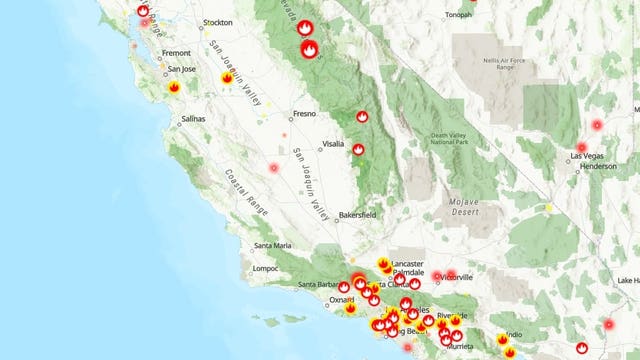 Map: All the wildfires burning in California