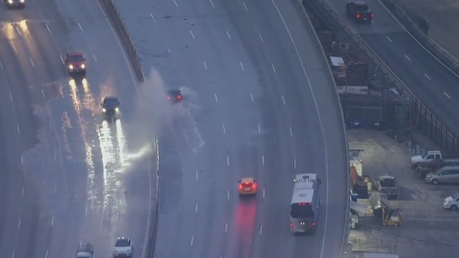 VIDEO: Cars Spin Out On 10 Freeway In Downtown LA Due To Standing Water ...