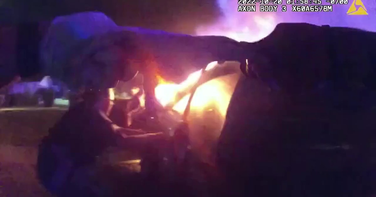 Alhambra Police rescue driver from fiery wreck | FOX 11 Los Angeles
