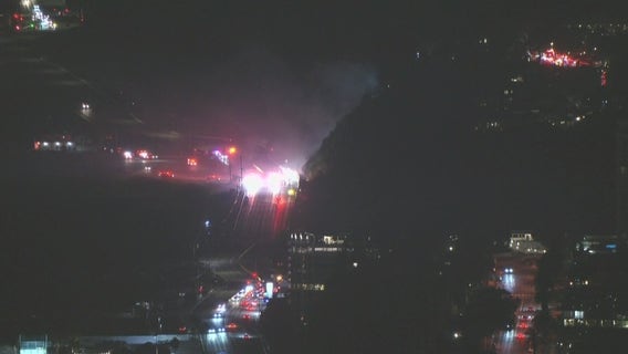 Brush fire contained after closing PCH in Pacific Palisades