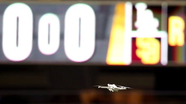 Because this series can't get any weirder: Drone briefly pauses Dodgers-Padres NLDS after rain delay