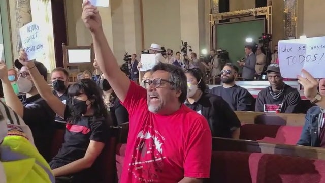 'They gotta go now': Black and Brown organizations protest LA City Council racism scandal