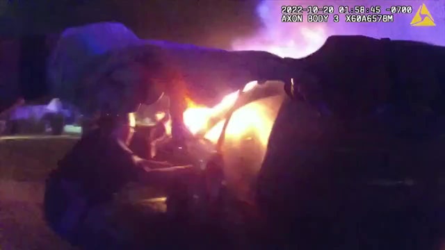 Alhambra Police rescue driver from fiery wreck