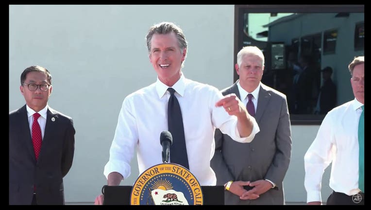 Gavin Newsom celebrates the opening of the HOPE Center in Fullerton.