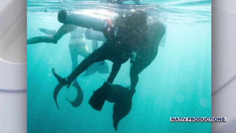 A scuba diver was rescued by a group of women in mermaid costumes off Catalina Island.