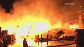 Fire rips through Anaheim recycling plant