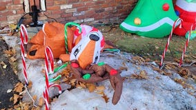 Inflatable Christmas Rudolph destroyed by Lake Tahoe bear to be sold on eBay for charity