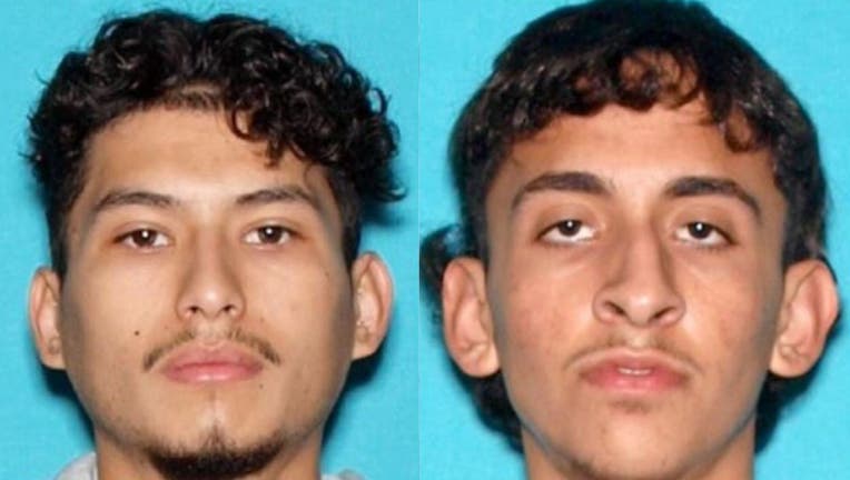 Left to right: Brian Thomas Ramos and Joel Daniel Garcia. Both are wanted in connection to a deadly shooting that killed at least two people. PHOTO: Los Angeles County Sheriff's Department