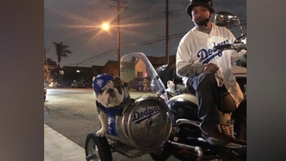 Charlie, an English bulldog, was stolen from his owner during a bank ATM visit in the East Los Angeles area.