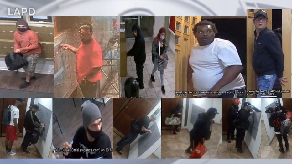 LAPD believes at least nine people may be connected to a recent string of mailbox theft. PHOTO: LAPD