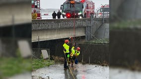 Ontario firefighters rescue woman swept away in wash during weekend rain