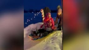 Minnesota grandpa builds 200-foot sledding course for grandkids