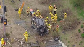 Firefighters rescue driver who crashed in Brentwood