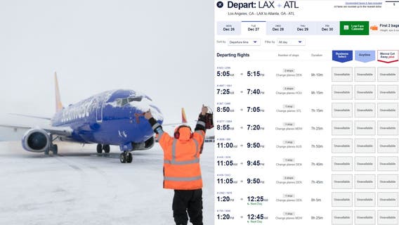 No Southwest flights leaving LA available until Dec. 31, website shows
