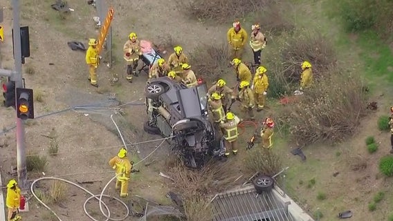 Firefighters rescue driver who crashed in Brentwood