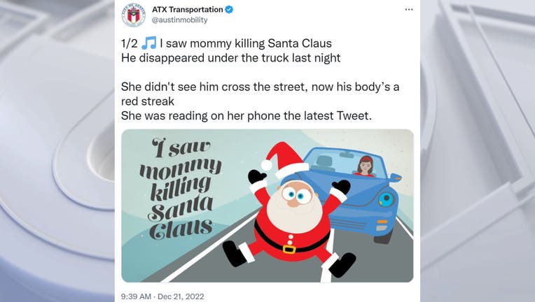 The Austin Transportation Department's tweet has drawn controversy due to the post's dark-natured take on the holidays.