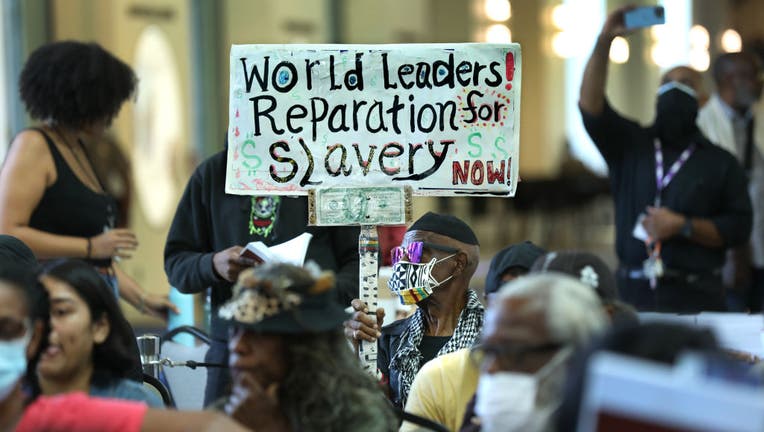 3620fbc7-California Reparations Task Force meets to hear public input on reparations at the California Science Center in Los Angeles on Sept. 22, 2022.