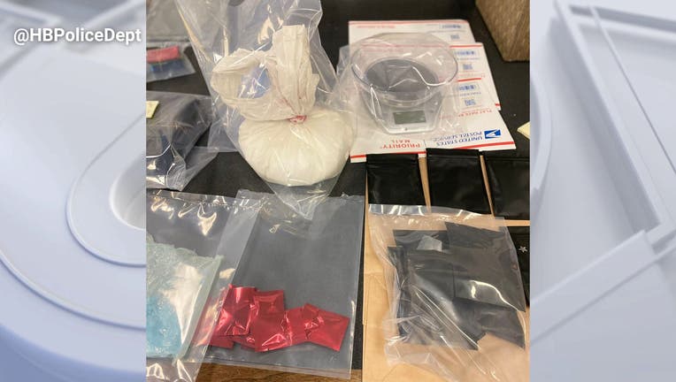 Police found about five pounds of fentanyl and methamphetamine. Photo: HBPD