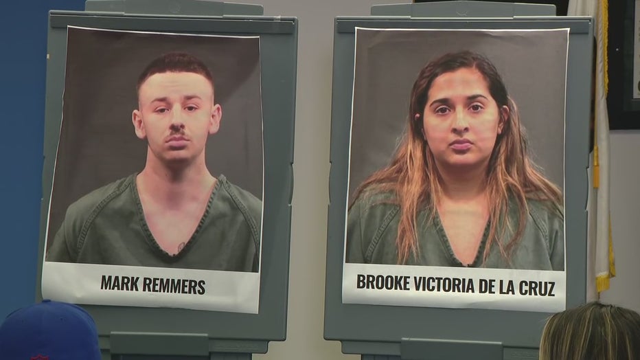 Booking photos of Remmers and Brooke Victoria Delacruz,