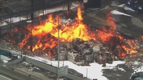 Hand sanitizer-filled pallets catch on fire in DTLA