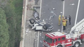 Baby dies from injuries after 3-vehicle crash on the 101 Freeway