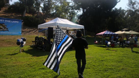 LAPD removes 'Thin Blue Line flag' from station after receiving complaint