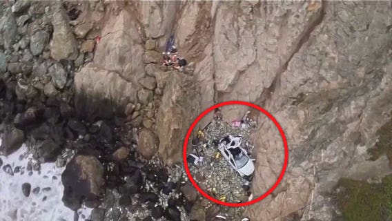 '2 adults, 2 children went 300 feet over a cliff': Intentional crash shocks emergency crews