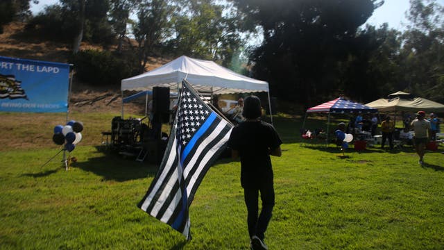 LAPD removes 'Thin Blue Line flag' from station after receiving complaint