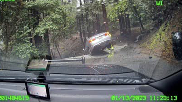 ‘Scared for their lives’: 3 rescued from car teetering precariously over cliff's edge in California