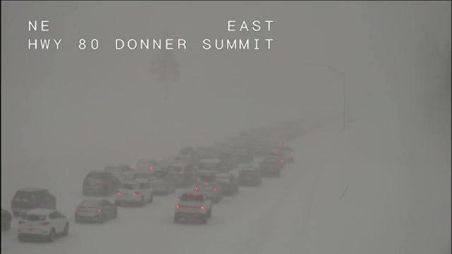 WATCH: Snow stops traffic on I-80 on route to Tahoe