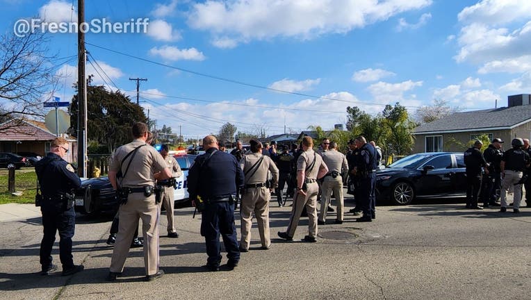 Deputies respond to a call of a shooting just blocks away from an elementary school in Selma, California. PHOTO: @FresnoSheriff