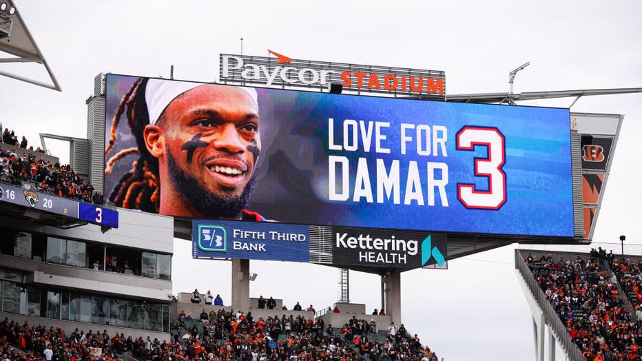 What is the No. 3 patch on Bills' jerseys? Buffalo honors Damar Hamlin's  recovery during playoff run