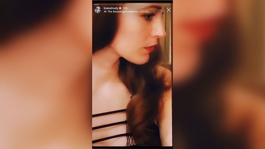 Blake Lively shows off her new brown locks on her Instagram story.