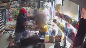 Store clerk grabs knife out of would-be robbers' hands, chases him out of store