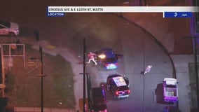 Four people exit vehicle during pursuit in Watts