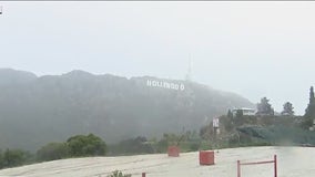 Hollywood sign sees snow, hail during coldest storm in years