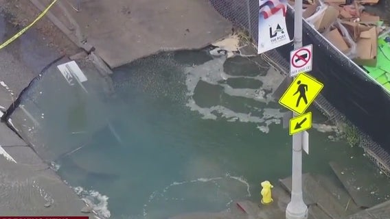 Water main break in Wilmington forms large sinkhole
