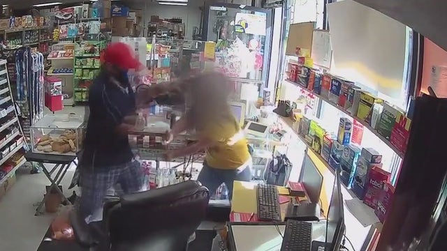 Store clerk grabs knife out of would-be robbers' hands, chases him out of store