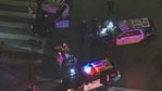 Downtown LA police chase ends in crash; 4 hurt